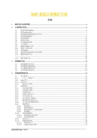 SAPBASIS日常维护手册