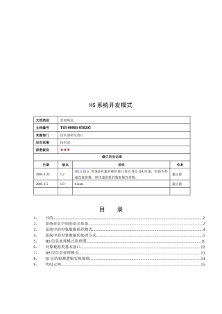 HS系统开发模式介绍