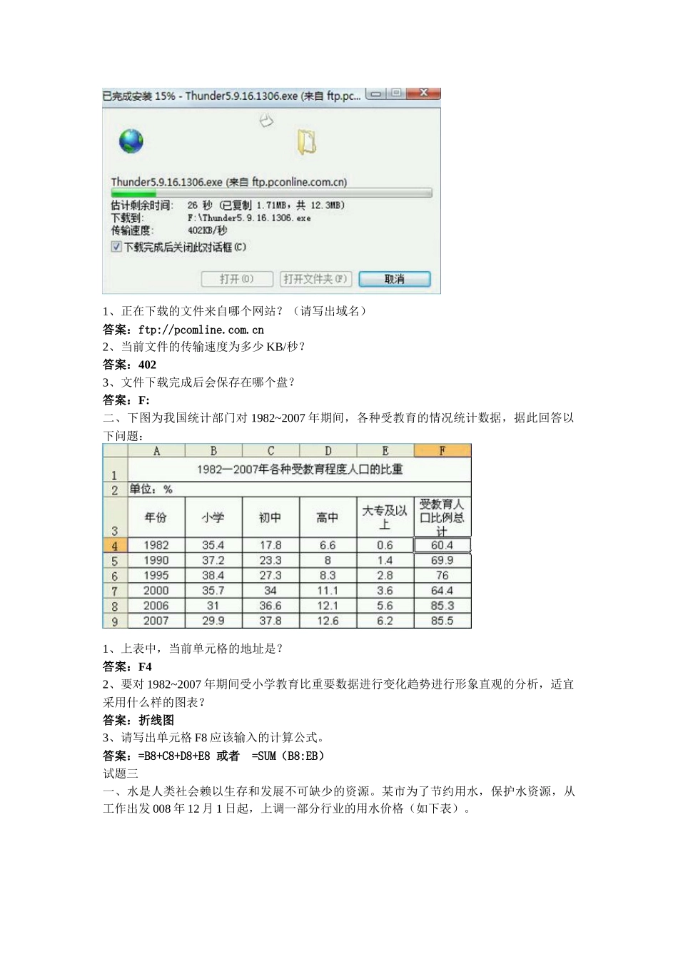 XXXX年山东省高中信息技术学业水平测试--分析题_第2页