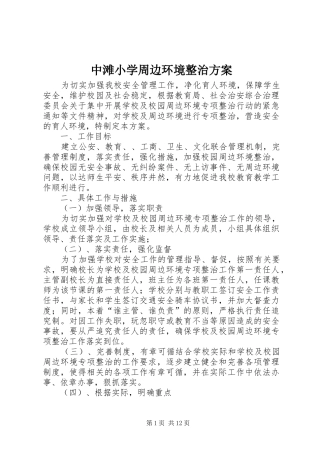 中滩小学周边环境整治方案