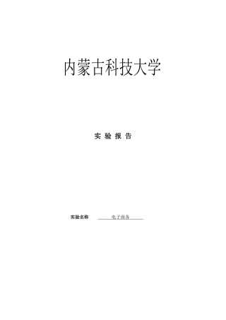 内蒙古科技大学 电子商务报告