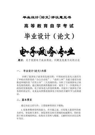 关于我国电子政务现状_问题及发展方向的讨论