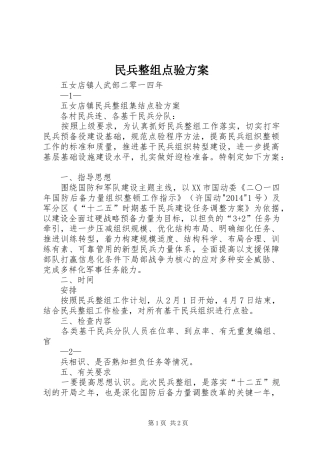 民兵整组点验方案