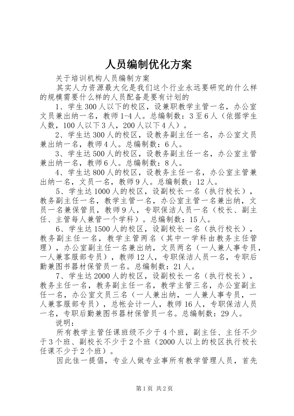 人员编制优化方案_2_第1页