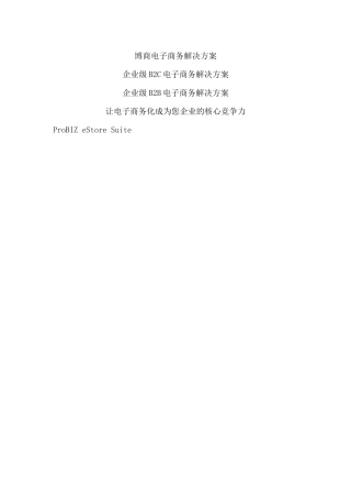 博商电子商务解决方案--让电子商务化成为您企业的核心竞争力