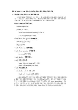 万向钱潮营销有限公司有限公司ERP系统实施应用建议书
