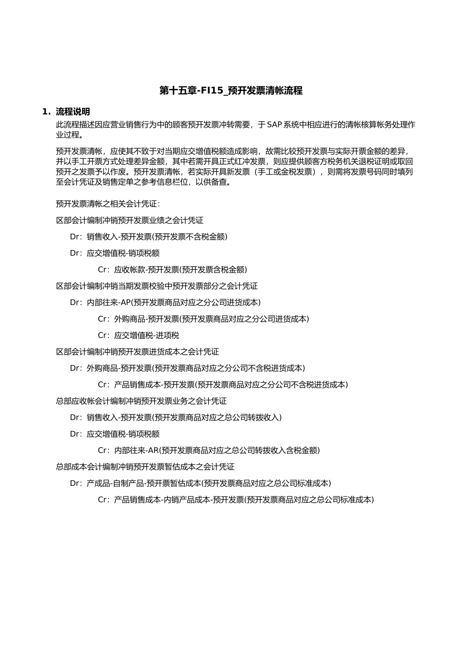 上海震旦家具有限公司SAP实施专案预开发票清帐流程_第1页