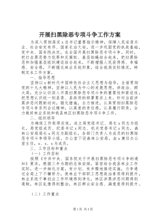 开展扫黑除恶专项斗争工作方案