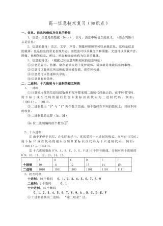 信息技术复习(知识点)