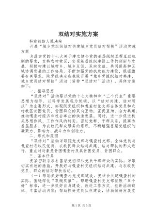 双结对实施方案