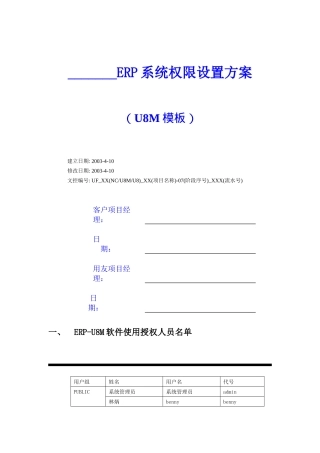ERP系统权限设置方案