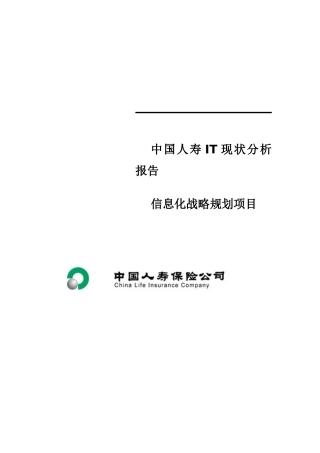 中国人寿信息化战略规划