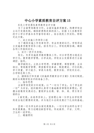 中心小学素质教育自评方案15