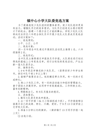 镇中心小学大队委竞选方案