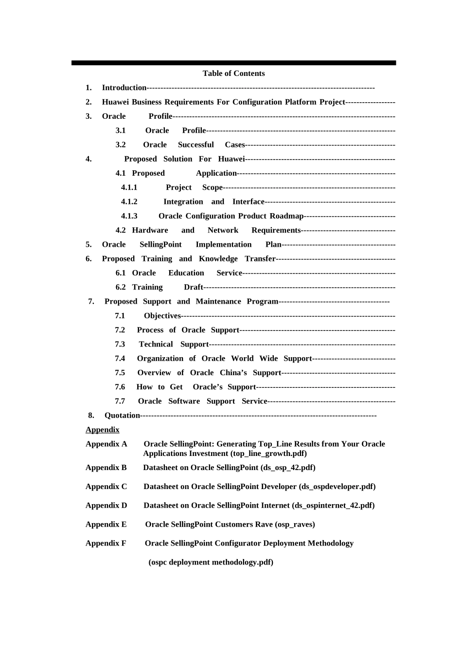 oracle做的华为项目建议书_第1页