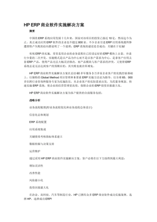 HPERP商业软件实施解决方案