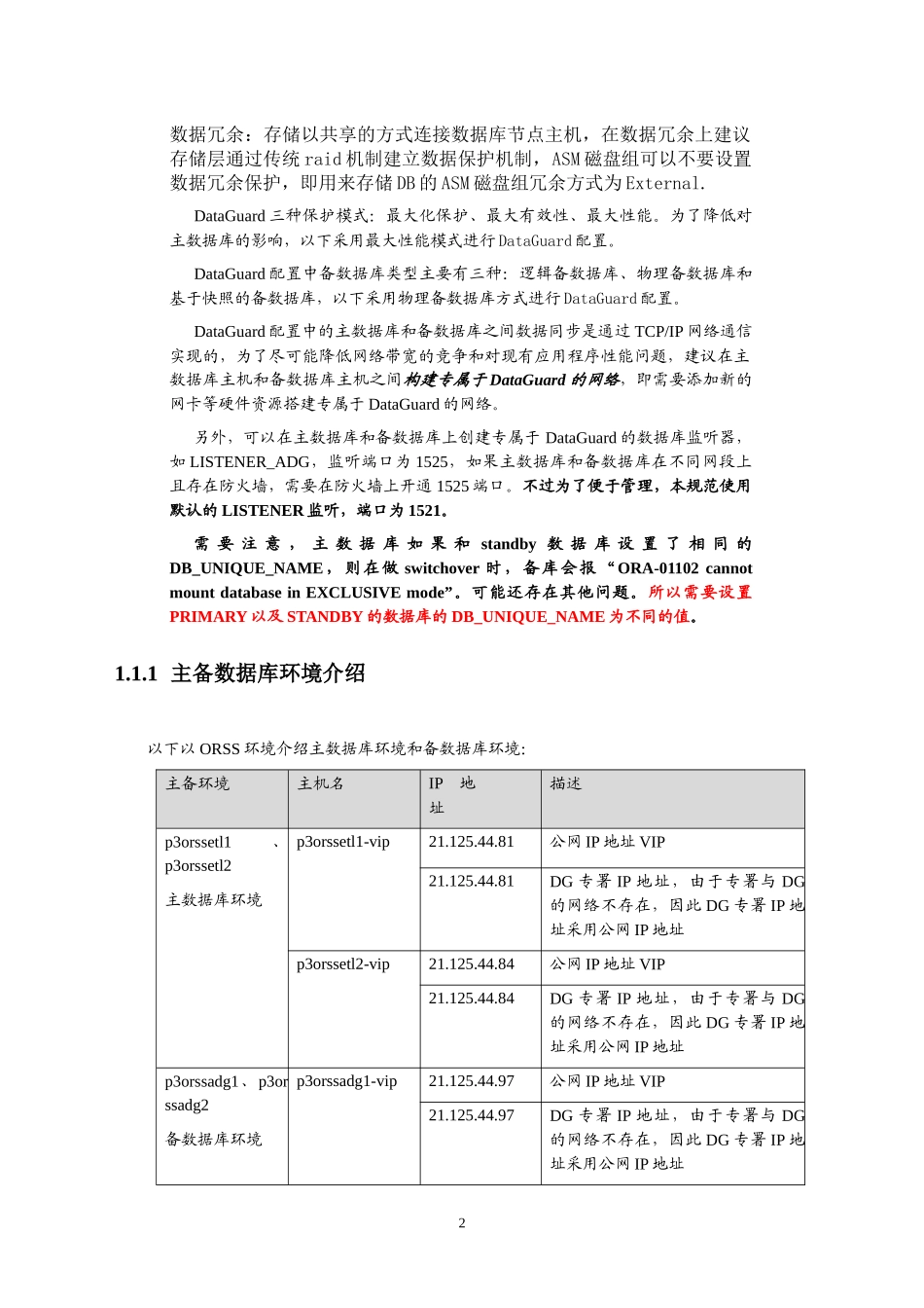 Oracle数据库11gActiveDataGuard构建标准规范-V0_第2页