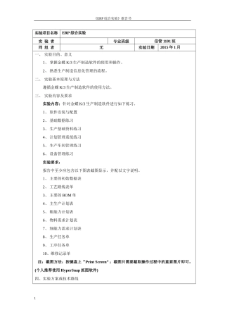 ERP综合实验报告