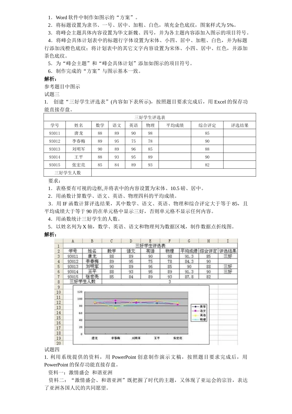 历年信息处理技术员上机试题汇总_第2页