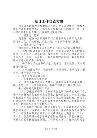 统计工作自查方案