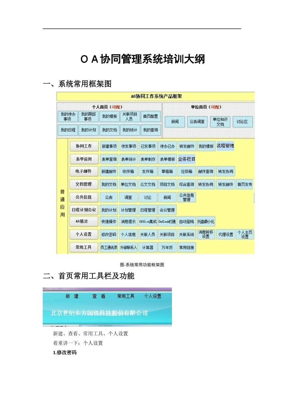 OA协同管理系统培训大纲_第1页