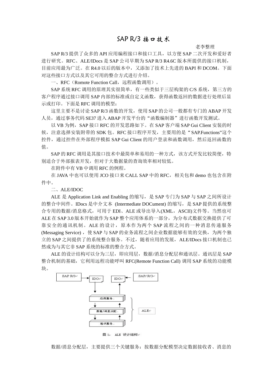 SAP接口技术报告_第1页