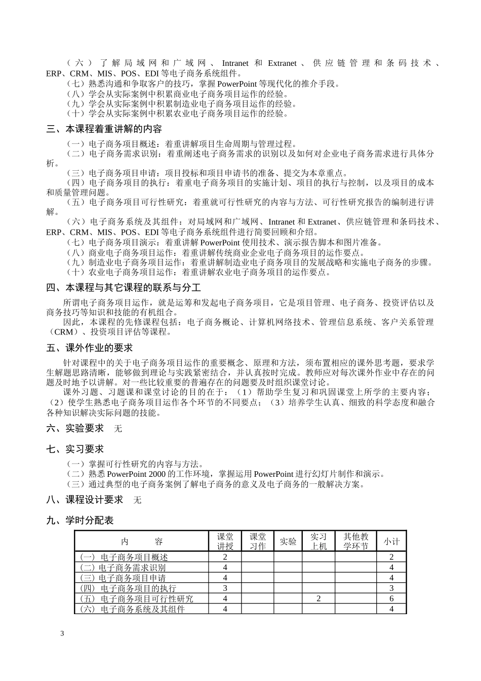 《电子商务项目运作》教学大纲_第3页