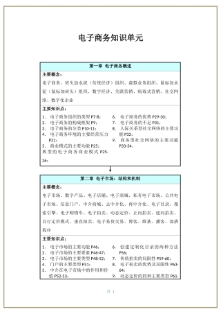 《电子商务概论》-各组同学的知识点汇总