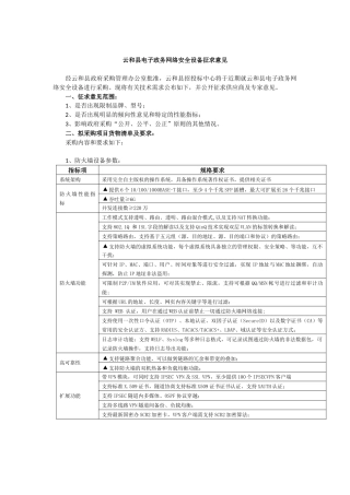 云和县电子政务网络安全设备征求意见