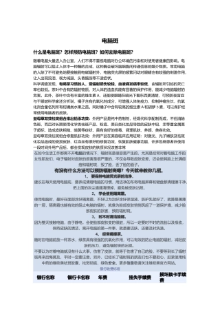 关于电脑斑的详解