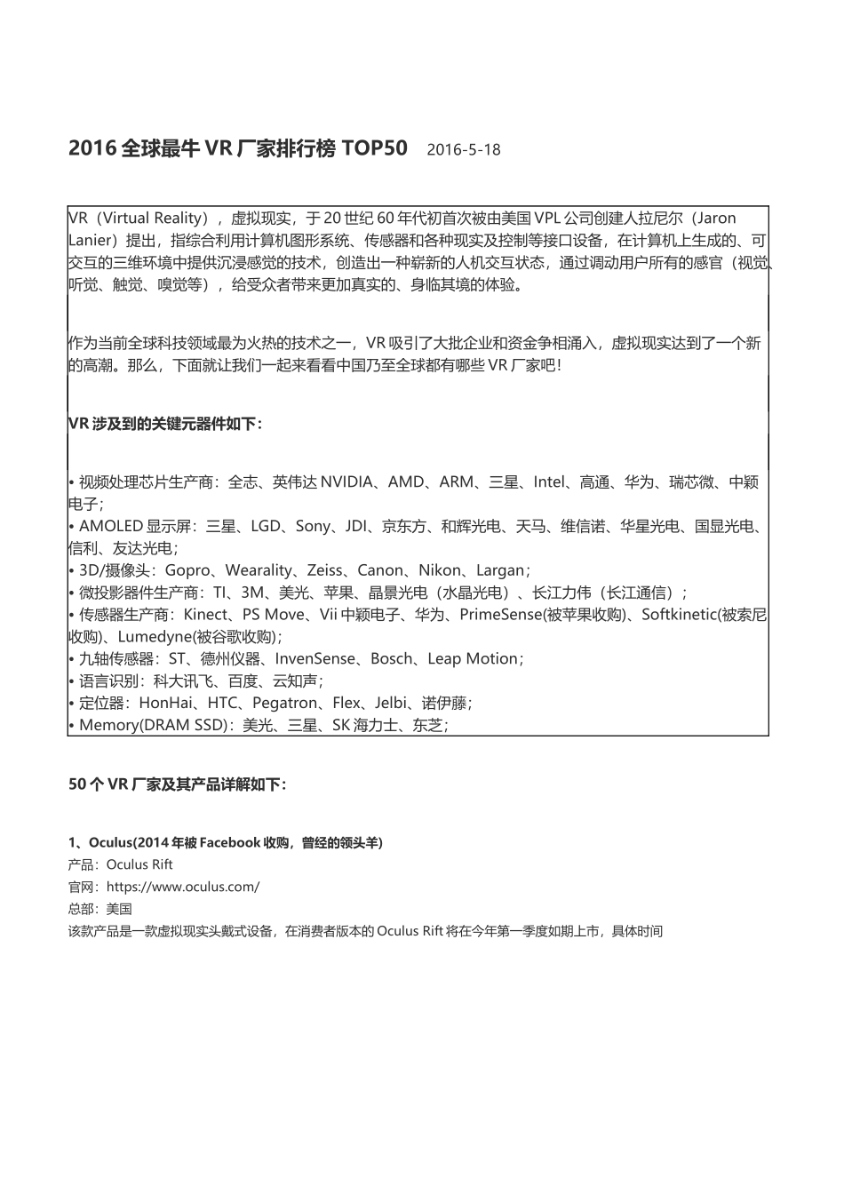 XXXXVR企业Top50_第1页