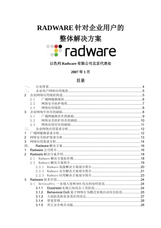 RADWARE针对企业用户的