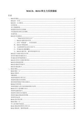 MACD、BIAS和主力买卖指标