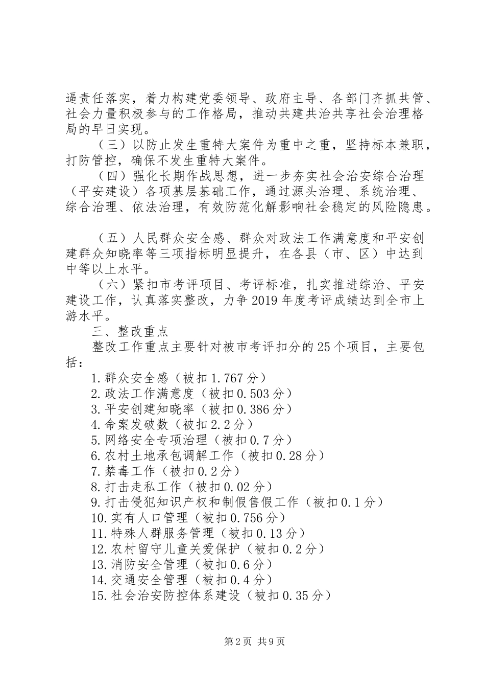 某市综治工作（平安建设）问题整治工作方案_第2页