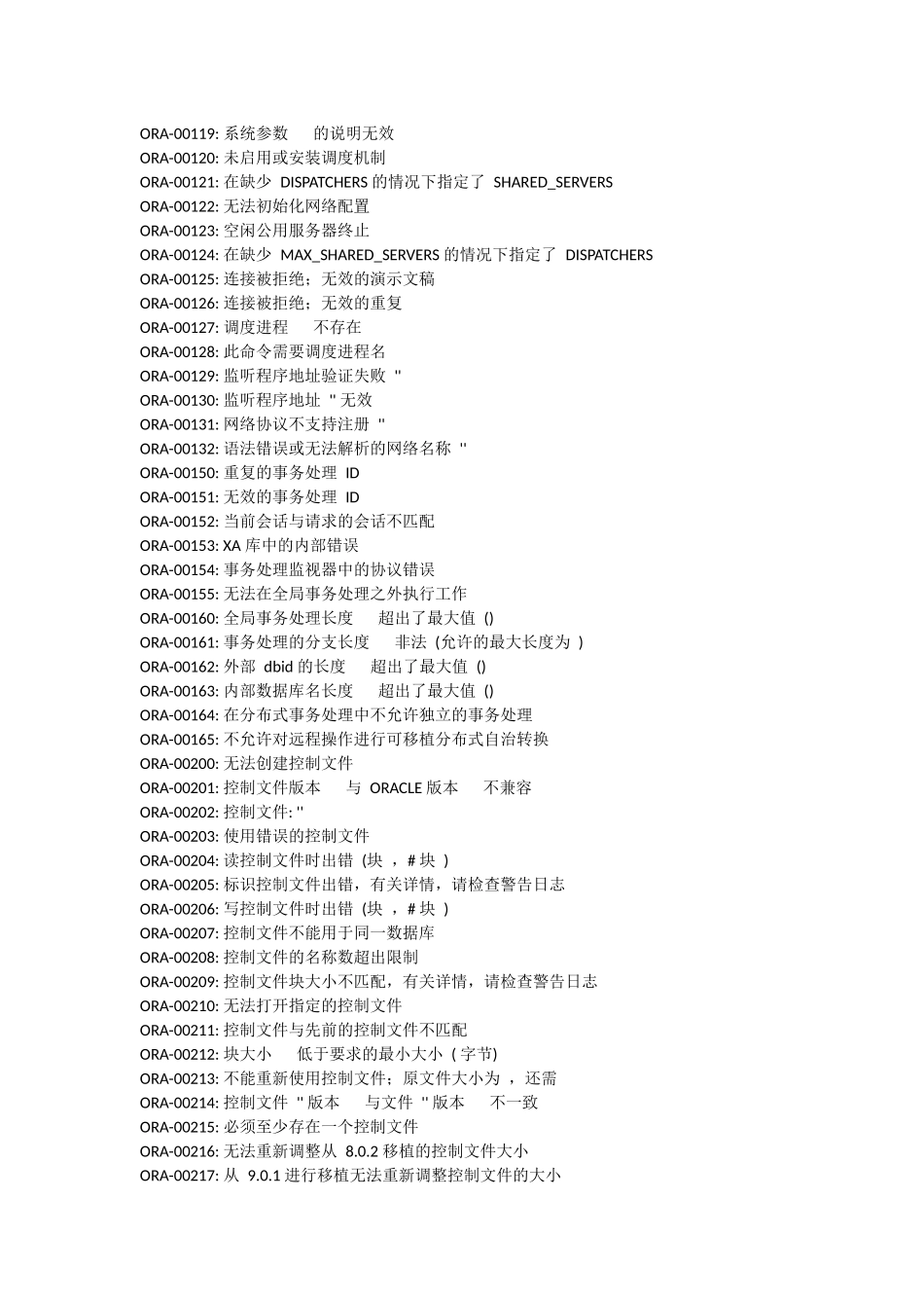 Oracle错误码_第3页