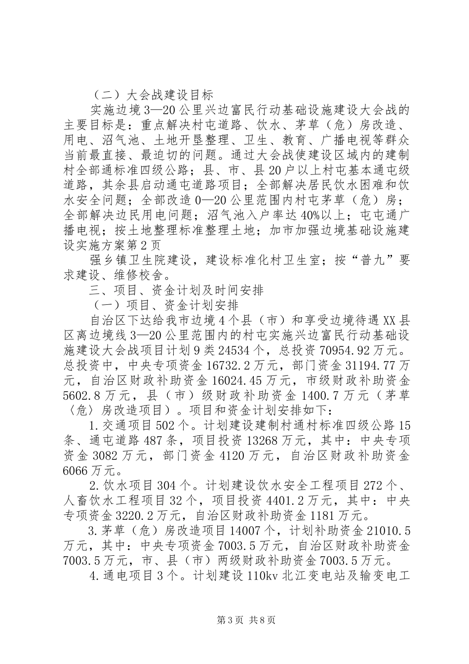 市加强边境基础设施建设实施方案_第3页