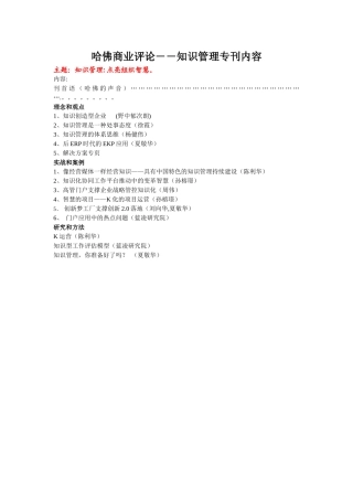 哈佛商业评论KM合作专刊v40
