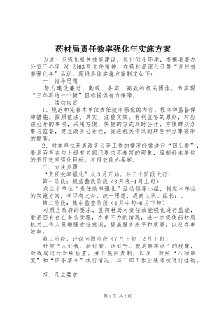 药材局责任效率强化年实施方案