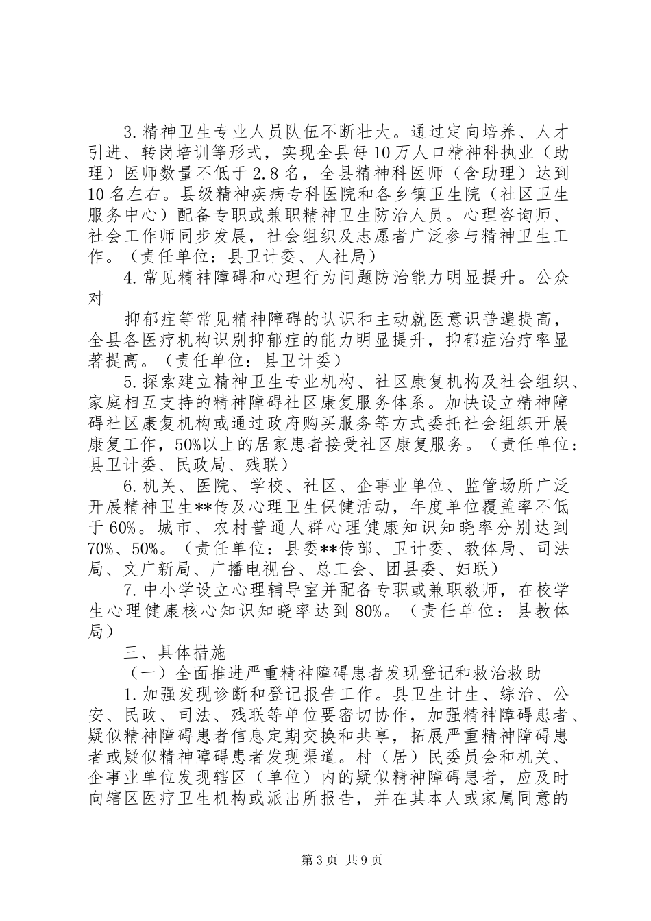 县精神卫生工作实施方案_第3页
