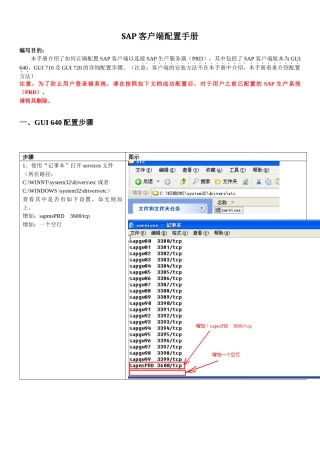 SAP客户端配置手册