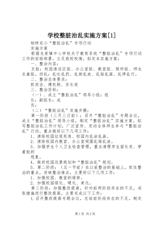学校整脏治乱实施方案[1]