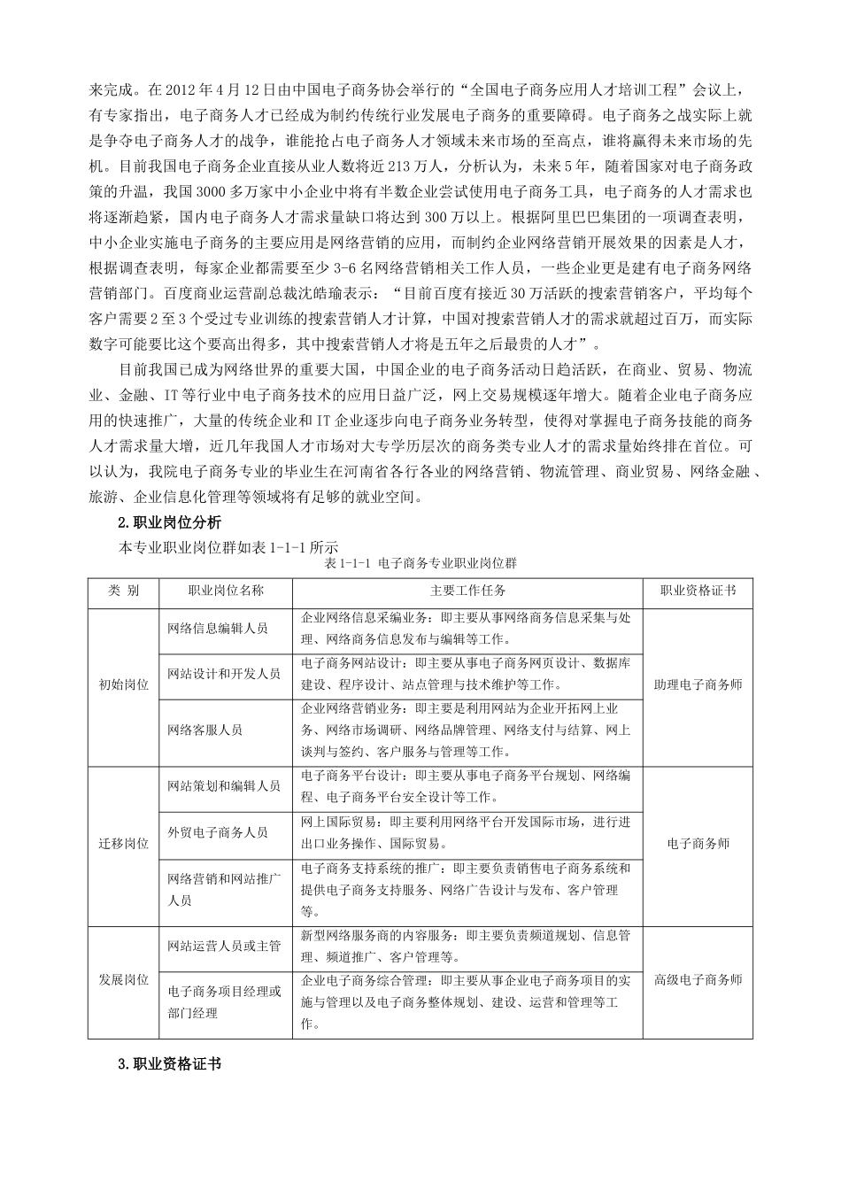 XXXX级电子商务专业人才培养方案_第2页
