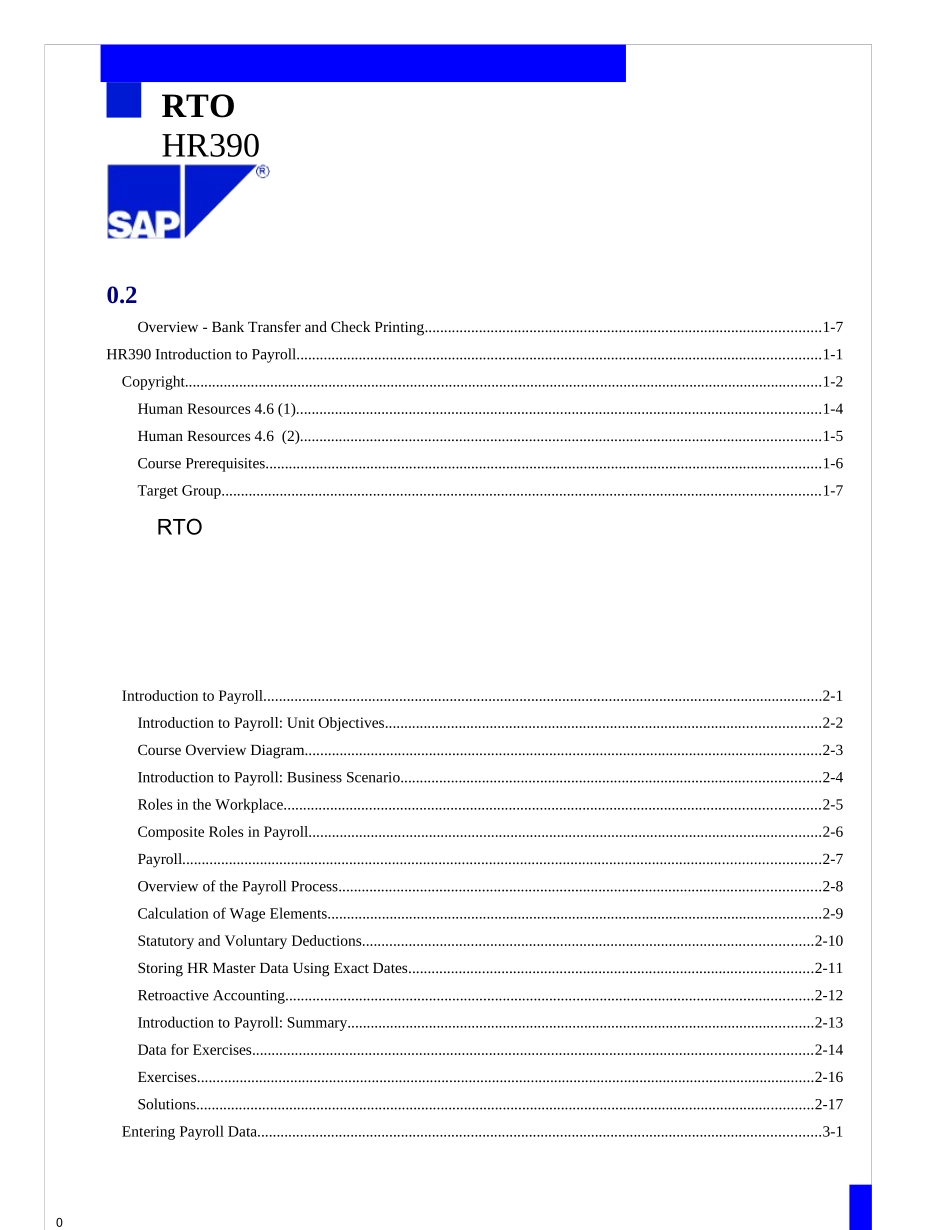 SAPHRHR390-IntroductionToPayroll_第1页