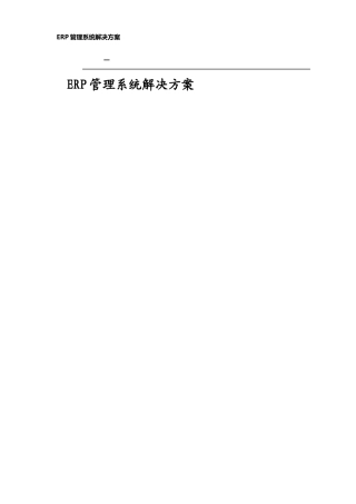 ERP解决方案完整版