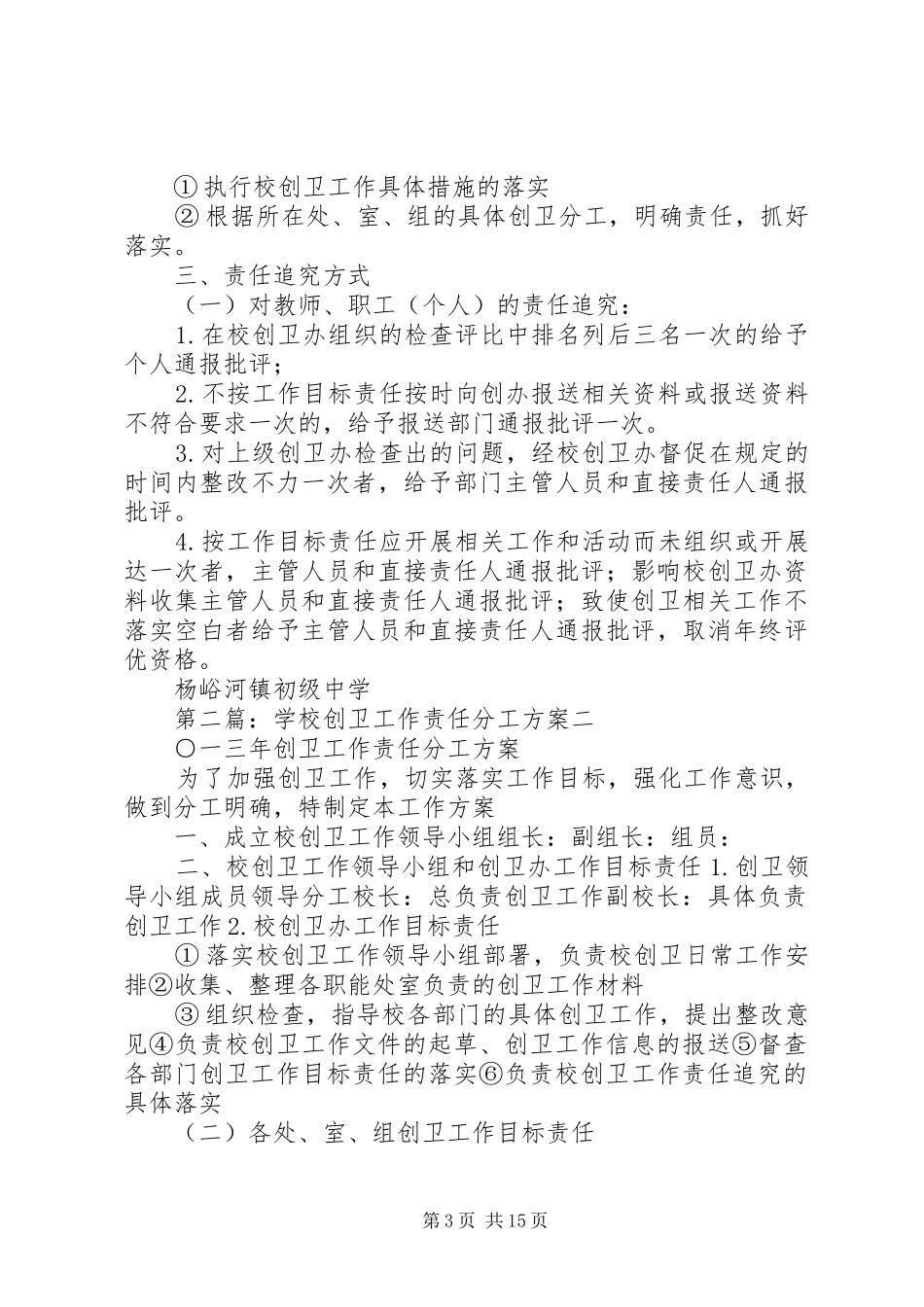 学校创卫工作责任分工方案_第3页