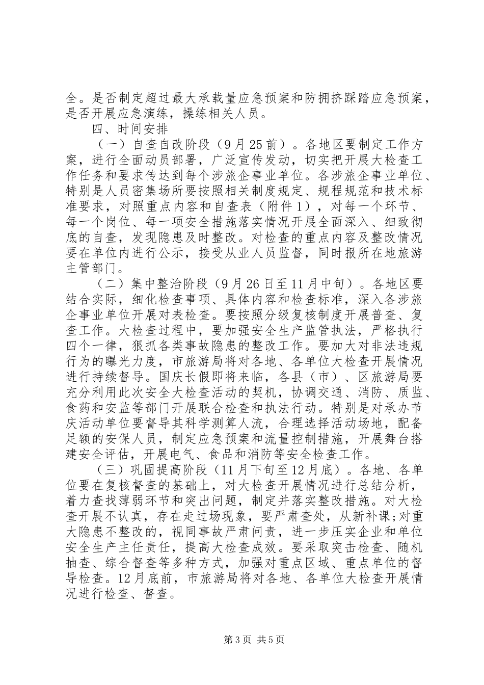 全市旅游行业安全生产大检查实施方案_第3页