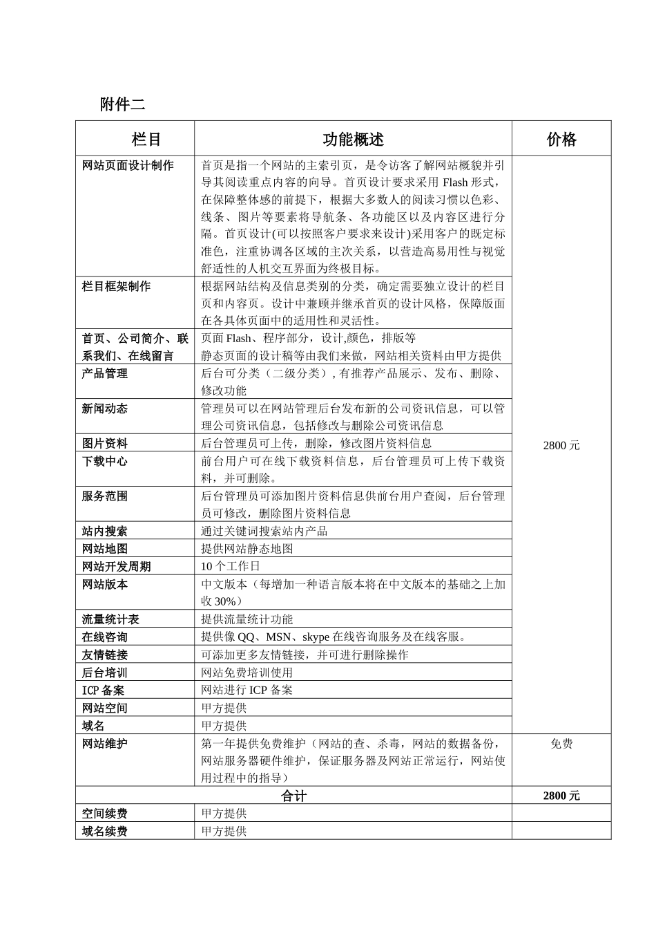 企业网站建设方案书_第2页