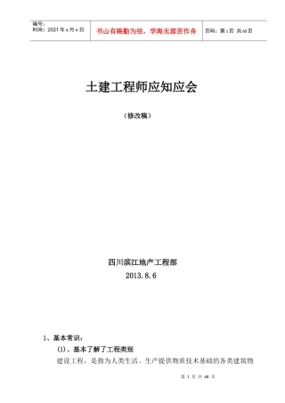 建筑工程土建工程师应知应会