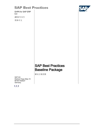 SAPERP解决业务范围(最佳业务实践)