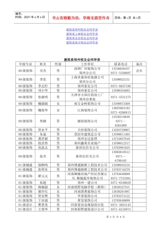建筑系郑州校友会同学录